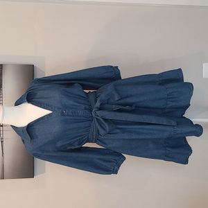 NY&Co denim dress  with belt size Large. Excellent condition